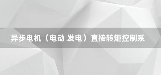 异步电机（电动 发电）直接转矩控制系统